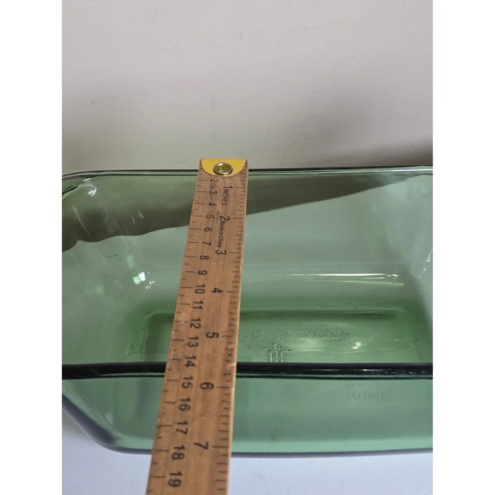 VTG Fire King Green Glass Baking Dish 6x9 Anchor Hocking Ovenware Casserole USA